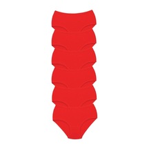 Biçomi 6 Adet Tutku Kadın Yüksek Bel Bato Kalın Lastik Külot Kırmızı Çok Renkli