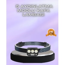 Tek El Hareket Sensörlü Led Kafa Feneri 5 Mod Ayarlanabilir Najmaddin ANTRASİT