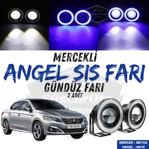 Peugeot 301 2012-2021 Uyumlu Üniversal Mercekli Angel Sis Farı Metal Su Geçirmez 76 Mm Mavi Ha Gündüz Farı Angel Sis Farı 55282129