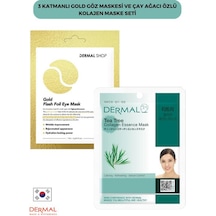 Dermal 3 Katmanlı Gold Göz Maskesi + Çay Ağacı Özlü Kolajen Maskesi 23 G﻿