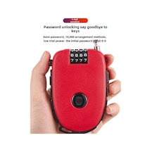 Geeksen Kask Kilit Elektrikli Bisiklet Motosiklet Gizli Kodlu Genişletilebilir Çelik Tel Anti Hırsızlık Korumalı Kırmızı, 4 Haneli, C32 Modeli