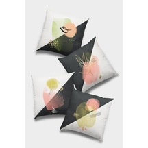 Füme Geometrik Çift Taraflı 4'lü Set Kırlent Kılıfı 4kr035n11