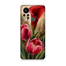 İnfinix Hot 11s Uyumlu Canlı Renkli Laleler Desenli Silikon Kılıf Çok Renkli
