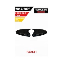Peugeot 3008 2017 2023 Batman & Yarasa Ayna Kapağı Parlak Piano Black Sport