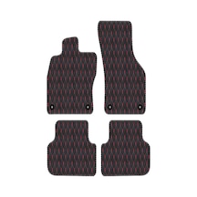 Seat Alhambra 1995-2010 Uyumlu Kırmızı Dikişli Siyah Deri Paspas