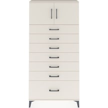 Arges Dolap Tek Raflı 7 Çekmeceli 2 Kapaklı 88x30x182 Aytaşı-... Aytaşı