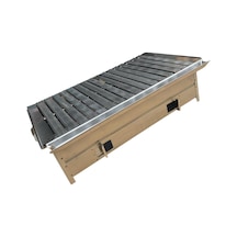 Paslanmaz Kömürlü Mangal 35 X 60 Cm Masaüstü Gri