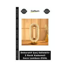 Dekoratif Şarj Edilebilir 3 Renk Kademeli Gece Lambası-oval Oturma Odası Okuma Işığı