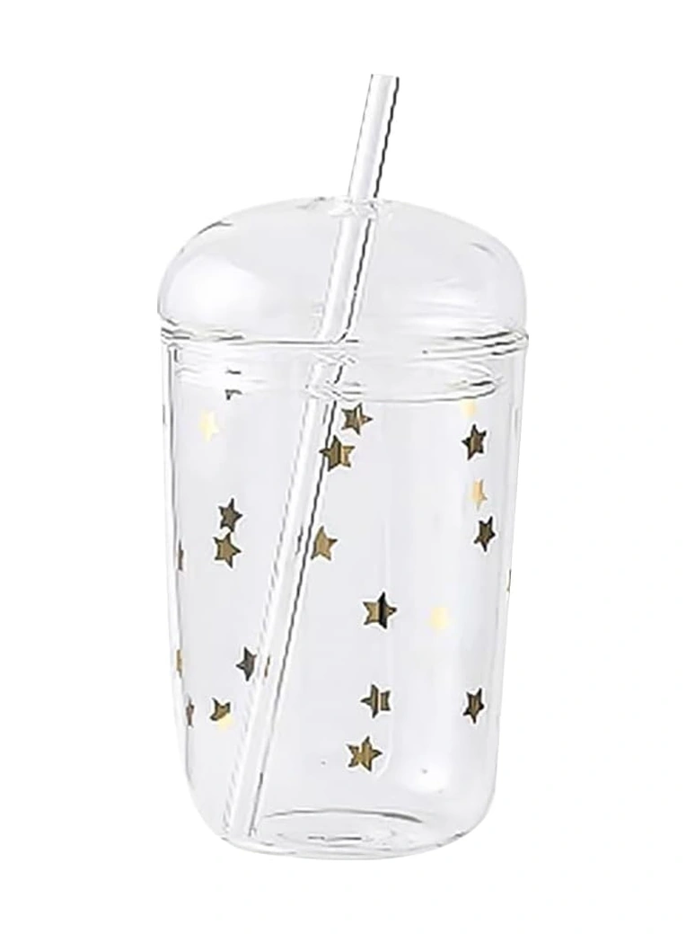 Kapaklı Ve Pipetli Mason Kavanozu - Boba Cam Bardak Estetik Bardaklar - Şeffaf Su Şişeleri Kapaklı Ve Pipetli Yeniden Kullanılabilir Kupa