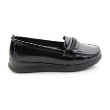 Siyah Kırışık Rugan Kadın Loafer Ayakkabı K01536105812