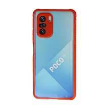Xiaomi Poco F3 Uyumlu Kılıf Miami Şeffaf Silikon - Kırmızı