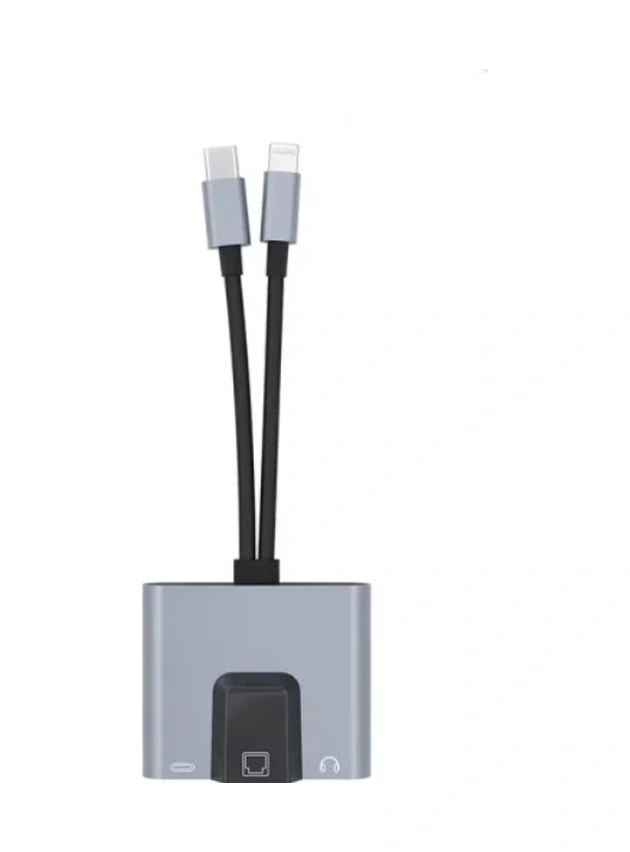 Zr815 Lightning Type-c 3 İn 1 Ethernet Çevirici Aux Evimdeyokyok