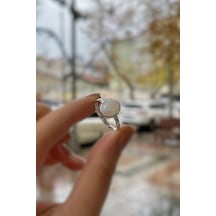 Gümüş 10x8 Mm Sedef Taşlı Yüzük Diğer