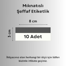 Şeffaf Etiket 10 Ad Pvc Magnet Etiketlik Mıknatıslı 8x3 Cm Raf Etiket Cebi