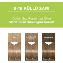 Kalıcı Doğal Renkler Saç Boyası 8-16 Küllü Sarı