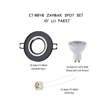 Cata Zambak Spot Set 10 Adet Ct-6646 + 10 Adet Ct-4212 Beyaz + 10 Adet Ct-9263 Duy Antrasit - Siyah