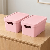 Selka Home Kapaklı 2 Adet Organizer Kutu Pembe