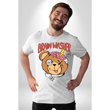 Beyin Yıkama Unisex Unisex Beyaz Organik Baskılı T-shirt Penye Yüksek Kalite Beyaz