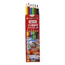 Fatih Kuru Boya Tam Boy Jumbo Üçgen Triangular Kalemi 6 Renk 3,5 Mm 33490 Çok Renkli