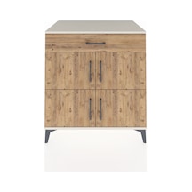 Kronos Şifonyer 3 Raflı Tek Çekmeceli 4 Kapaklı 88x59x96 Aytaşı-çam Aytası