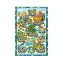 Kartela Halı Çizgi Film Adası Kaymaz Taban Çocuk Oyun Halısı - 80 x 120 CM