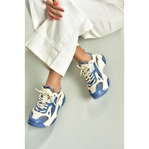Fox Shoes V312613509 Mavi/bej Spor Ayakkabı Sneakers Mavi/bej-suni Deri
