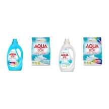 Aquabor Doğal Mineralli Sıvı Renkliler + 4 Kg Beyaz + Sıvı Beyaz + 4 Kg Renkliler 4 Lü Set 0.75 LT - 2.5 LT - 12 KG