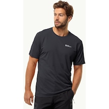 Jack Wolfskin Delgami S/s M Erkek Tişört 1809811-6000 Siyah