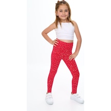 Toontoy Kids Toontoy Kız Çocuk Puantiye Baskılı Tayt Koyu Fuşya