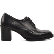 Ayakmod 44275 Siyah Hakiki Deri Kadın Klasik Topuklu Ayakkabı 001
