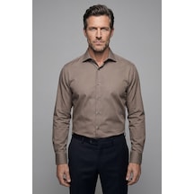 Bisse Modern Fit Klasik Yaka Açık Kahve Cepsiz Erkek Gömlek Gmkls4kc242058 10 Kahverengi