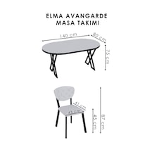 Mutfak Masası Takımı 6 Kişilik Masa Takımı Elma Avangarde Yemek Masa Takımı Bej Krem