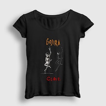 Presmono Kadın Clone Gojira T-shirt Siyah