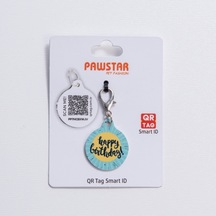 Happy Birthday Desenli Qr Tag Evcil Hayvan Künyesi İsimlik Pet Tag Köpek Künyesi Kedi Künyesi Qr Kodlu Künye Diğer
