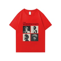 Flood Of Style Saat Sonra Hafta İçi Albüm Grafik T Shirt Erkek Kadın Vintage Hip Hop Streetwear Boy Kısa Kol Kırmızı