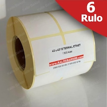 40X40 Yanyan 2'Li Termal Etiket 6 Rulo Barkod Etiket