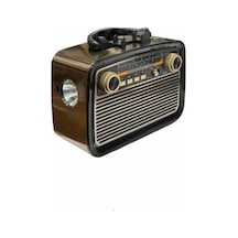 Hubrendy  Nostalji Radyo Bluetooth Hoparlör Usb-sd Kart Giriş Led Fener Işıklı Bataryalı Pilli