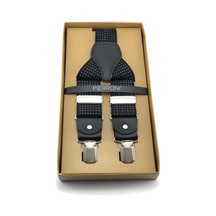 Pierroni Siyah Beyaz Noktalı Pantolon Askısı