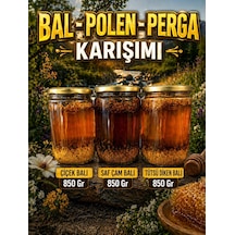 Bal Polen Perga Karışımı 850 Gr Çiçek, Saf Çam, Tütsü Diken Balı