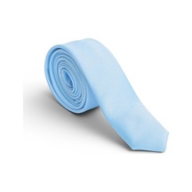 Dwoy Erkek Bebe Mavi Saten Kravat 4 Cm Klasik Düz-739
