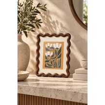 Akasya Ahşap Çerçeve 20x25 Cm Dalgalı Tasarım Doğal Masif Fotoğraf Ve Poster Çerçevesi