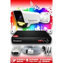 Bayicam 1 Kameralı Süper 1 Dış Kamera Set HDD'siz 5 MP 2K Renkli Gece Görüşlü Güvenlik Kamerası Sistemi