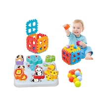 Sevimli Hayvanlar Bultak + Bul-Tak Puzzle + 10 Adet Havuz Top He