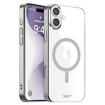 Apple Uyumlu iPhone Buff 16 Plus Magsafe Slim Fit Kılıf Silver