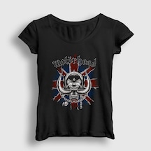 Presmono Kadın United Kingdom Motörhead T-shirt Siyah