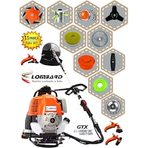 Cros Lombard Italy Lom-11 Sıgnature Sırt Tipi Benzinli Ot Çalı Çim Biçme Tırpanı+ Full Bahçe Setli Halı Yıkamalı