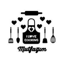 Mutfağımı Seviyorum Sticker 20 X 18 Cm