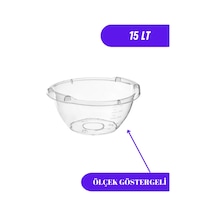 Şeffaf Badya Leğen Ölçek Göstergeli 15 Lt Beyaz