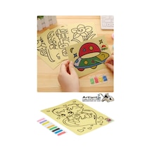 Kum Boyama Seti 10 Adet 20x30 Cm A4 Boyutunda Büyük Boy Kaliteli Kum Boyama Çalışması Tuz Boyama Etkinlik