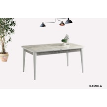Kelebek Açılır Mdf Masa Mutfak,salon,yemek Odası Masası 70x120 Cm Beyaz - Beyaz Mermer